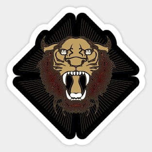 Angry Tiger Head Polygonal Sticker